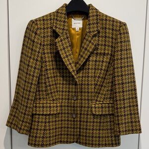 Walter Houndstooth Blazer 100% wool 3/4 sleeves